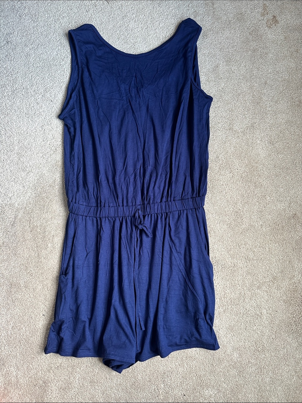 Sleeveless Navy Drawstring Romper